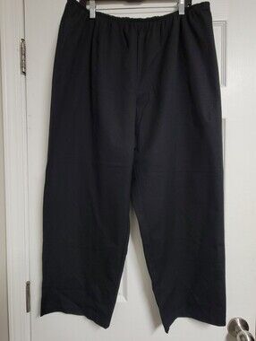 Eileen Fisher NWOT Slim Ankle In Black Organic Cotton Stretch Twill Pants.